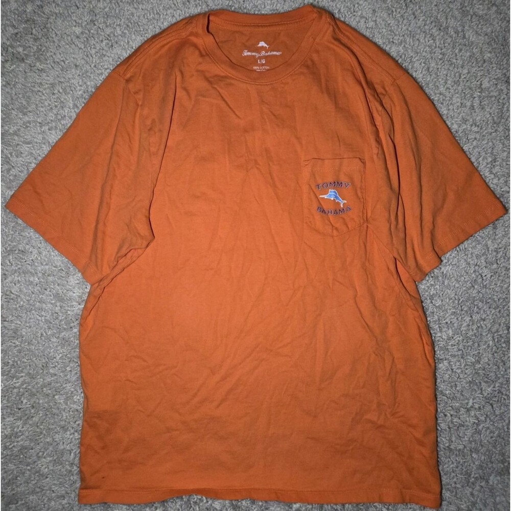 Tommy Bahama Dock It Man Pocket T-Shirt Tango Orange Large